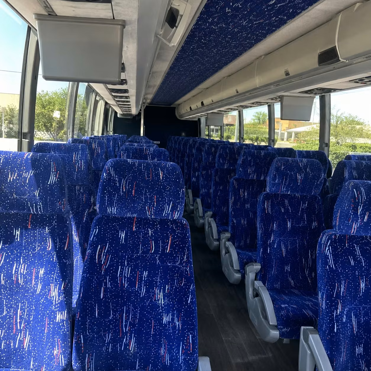 56 passenger charter bus inside